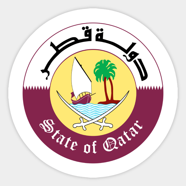 Emblem of Qatar Sticker by Wickedcartoons